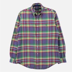 RALPH LAUREN Men Custom Fit Long Sleeve Casual Formal Shirt 100% Cotton Size S